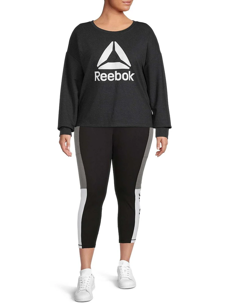 Reebok Plus All Day Cropped Crew, tailles 1X-4X pour femme