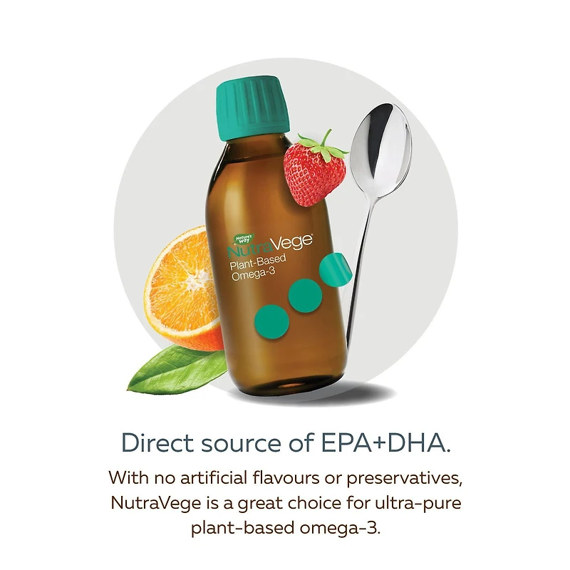 Liquide Omega 3 Plant Nutravege de Nature's Way à saveur d'orange et de fraise