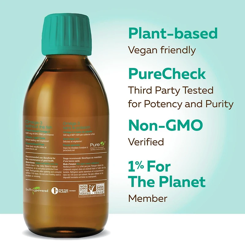 NutraVege Oméga-3 végétal Extra fort Liquide - Citron