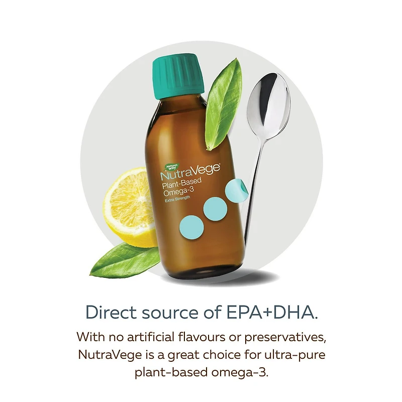 NutraVege Oméga-3 végétal Extra fort Liquide - Citron