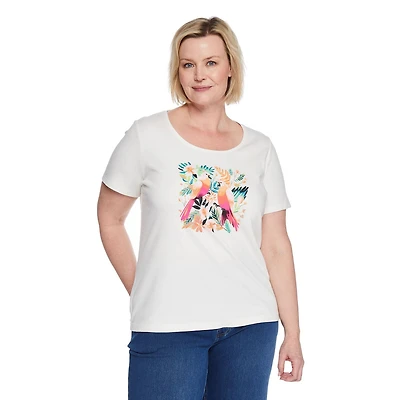 Iyla Women's Plus Interlock Crew Neckline Tee