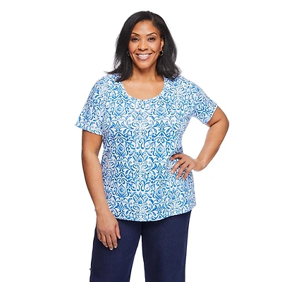 T-shirt à encolure ras du cou Iyla plus pour femmes