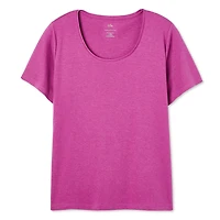 T-shirt à encolure ras du cou en tricot interlock Iyla plus pour femmes