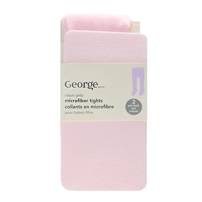 George Infant Microfibre Tight 2pk, • 0-12 months, Shoe size 0-3  <br>• 12-24 months, Shoe size 2-5<br>• 24-36 months, Shoe size 5-8