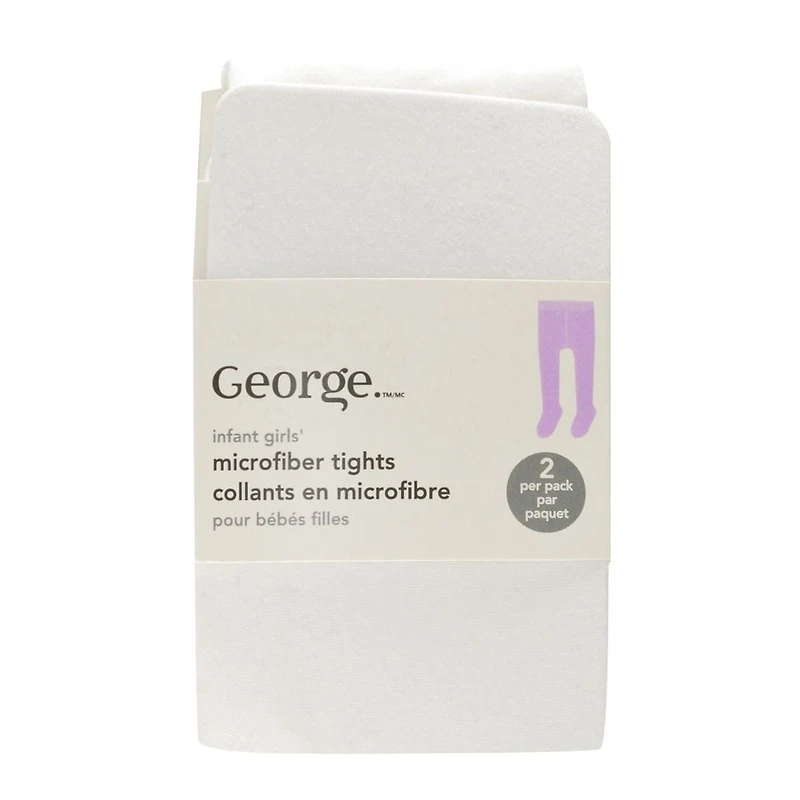 George Microfibre Collants Bebes 2pk • 0-12 mois, Pointures 0-3   <br>• 12-24 mois, Pointures 2-5<br>• 24-36 mois, Pointures 5-8