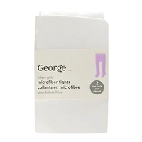 George Microfibre Collants Bebes 2pk • 0-12 mois, Pointures 0-3   <br>• 12-24 mois, Pointures 2-5<br>• 24-36 mois, Pointures 5-8
