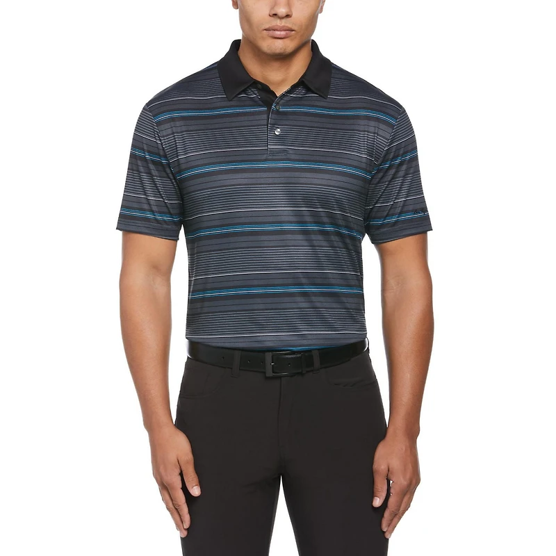 Ben Hogan Men's Eco Tonal Stripe Short Sleeve Button-Down Golf Shirt