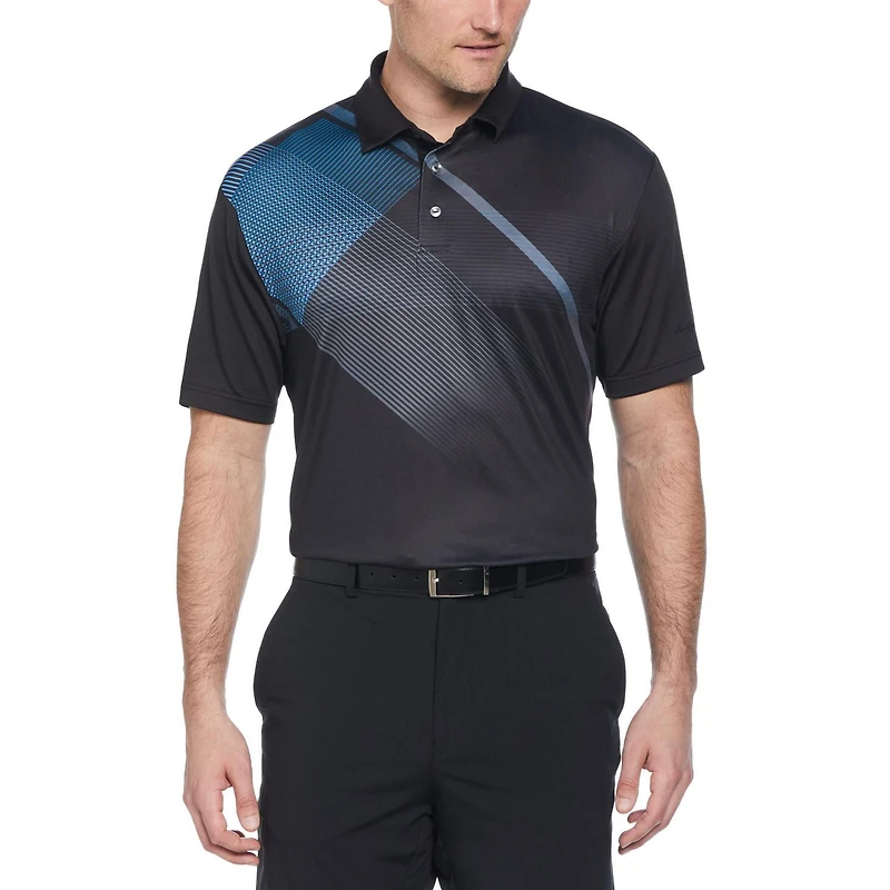 Ben Hogan Polo de Golf à Manches Courtes et Imprimé Géométrique Asymétrique Pour Hommes