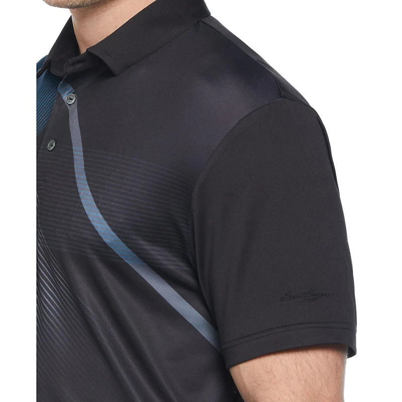 Ben Hogan Polo de Golf à Manches Courtes et Imprimé Géométrique Asymétrique Pour Hommes