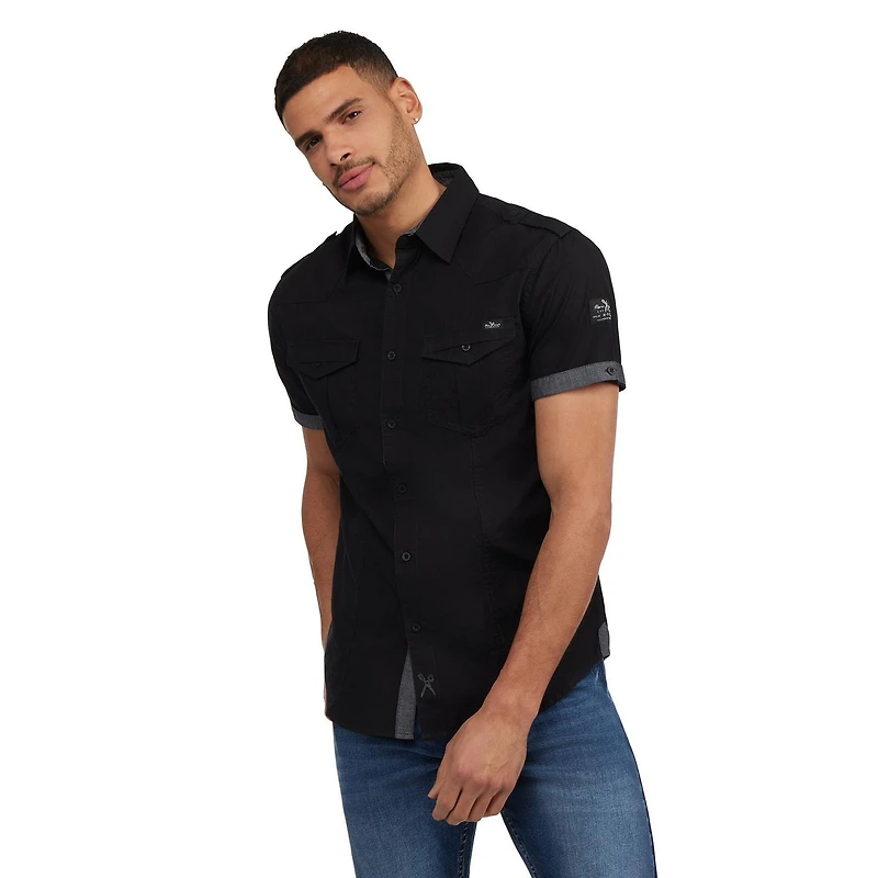 Marc Ecko chemise à boutons à manches courtes pour hommes