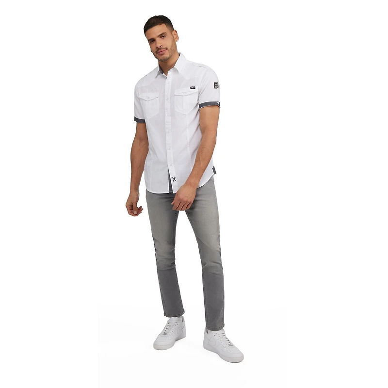 Marc Ecko chemise à boutons à manches courtes pour hommes