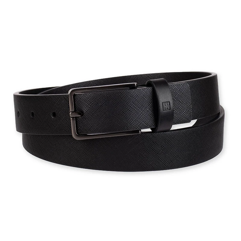 Ceinture habillée en cuir saffiano extensible pour hommes Tailored Flex de Haggar Tailles P à TG