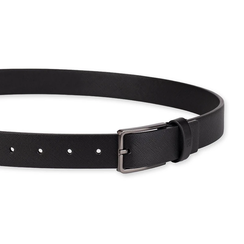 Ceinture habillée en cuir saffiano extensible pour hommes Tailored Flex de Haggar Tailles P à TG