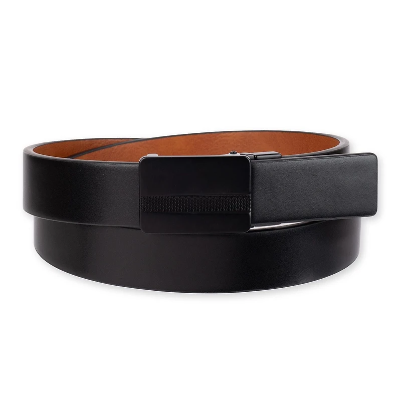 Tailored Flex by Haggar Men's Two-In-One Reversible Textured Plaque Buckle Belt, Sizes S-XL