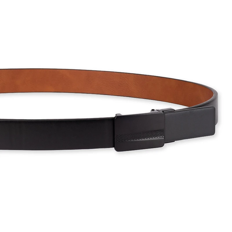 Tailored Flex by Haggar Men's Two-In-One Reversible Textured Plaque Buckle Belt, Sizes S-XL