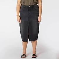 Devoted Taille Plus Femme jupe midi en denim
