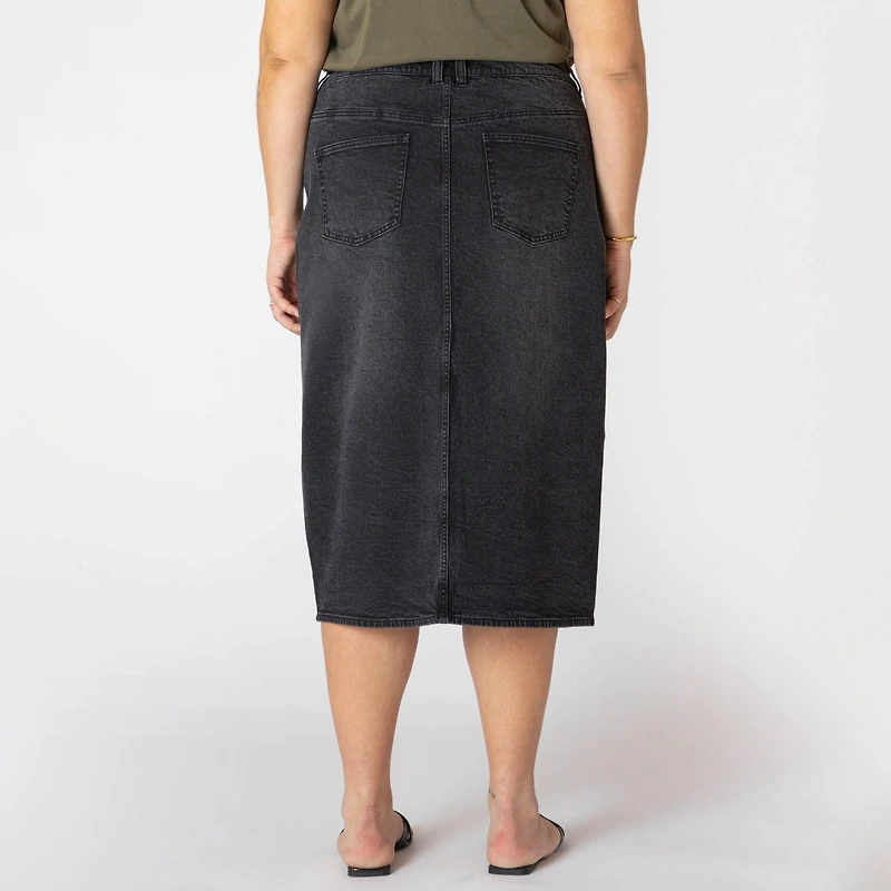 Devoted Taille Plus Femme jupe midi en denim