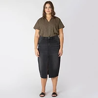 Devoted Taille Plus Femme jupe midi en denim