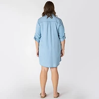 Devoted Women’s Plus size casual collared midi dress