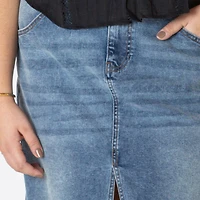 Devoted Taille Plus Femme jupe midi en denim