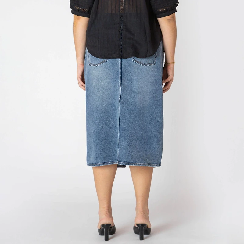 Devoted Taille Plus Femme jupe midi en denim