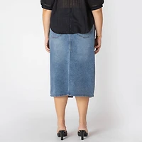 Devoted Taille Plus Femme jupe midi en denim