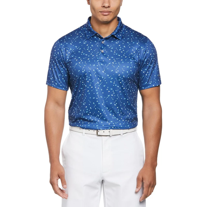 PGA TOUR Men's Short Sleeve Conversational Golf Polo