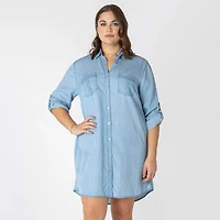 Devoted Women’s Plus size casual collared midi dress