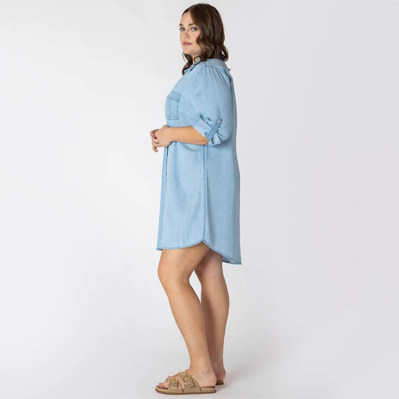 Devoted Women’s Plus size casual collared midi dress