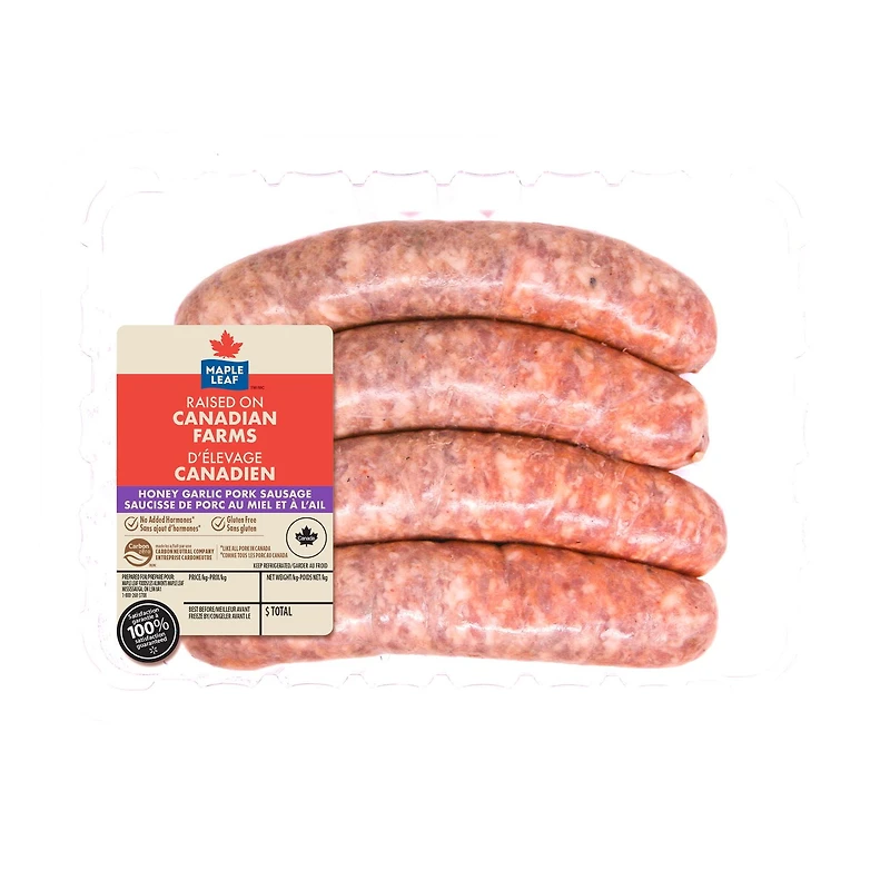 Maple Leaf Honey Garlic Pork Dinner Sausage, 4 Dinner Sausages