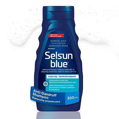 Selsun Blue Shampooing anti-pelliculaire pour cheveux normaux ou gras, 300 ml – Aide à contrôler les pellicules, les démangeaisons et les desquamation associées aux pellicules 300mL