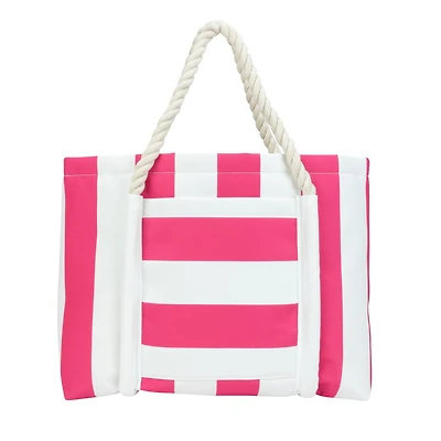 Time And Tru Stripe East West Rope Tote