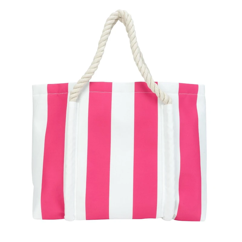 Time And Tru Stripe East West Rope Tote