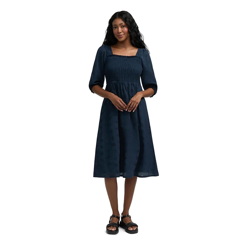 Mexx Women’s Eyelet Tiered Dress with Puff Sleeves, XS-XXL