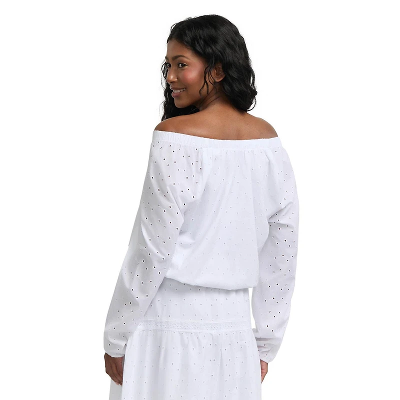 Mexx Women’s Long Sleeve Eyelet Top