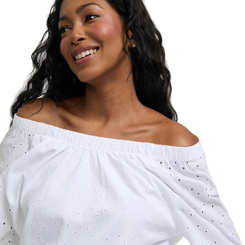 Haut à manches longues et à œillets Mexx pour femme