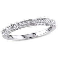 Jonc de mariage Miabella avec 0.10 carat de diamant en or blanc 10k