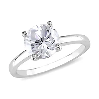 Miabella 2.38 Carat T.G.W. Created White Sapphire 10 K White Gold Solitaire Engagement Ring