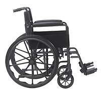Drive Medical Black 18-inch Silver Sport 1 Wheelchair with Full Arms and Swing away Removable Footrest