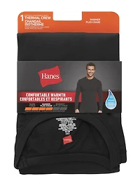 Hanes Men's Thermal Crew, Comfortable Warmth Everyday Lightweight Underwear Crew Shirt, Pack of 1