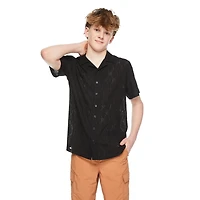Chemise de vacances texturée à manches courtes Jackson pour garçons