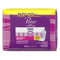 Poise Incontinence Pads & Postpartum Incontinence Pads, 5 Drop Maximum Absorbency, Long Length, 60 Count