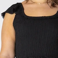 Devoted Taille Plus Femme robe midi sans manches avec volants sur les épaules