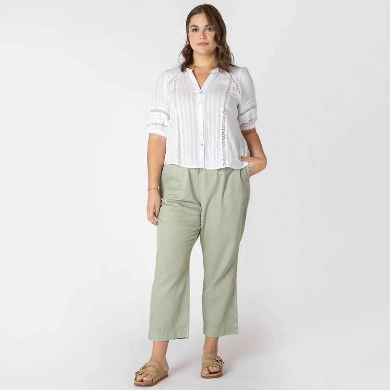 Devoted Women’s Plus size short sleeve button up blouse