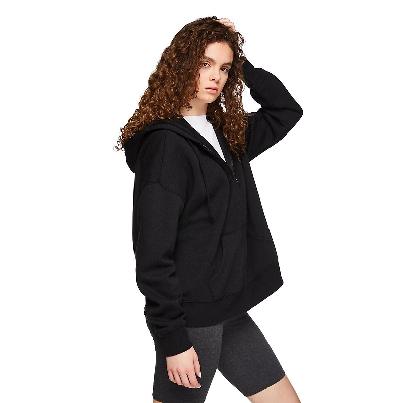 No Boundaries Women's Oversized Zip-Up Hoodie