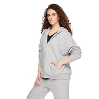 Haut à capuchon surdimensionné zippé sur la longueur No Boundaries pour femmes Tailles TP–TTG