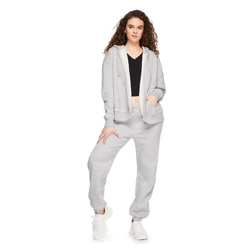 Haut à capuchon surdimensionné zippé sur la longueur No Boundaries pour femmes Tailles TP–TTG