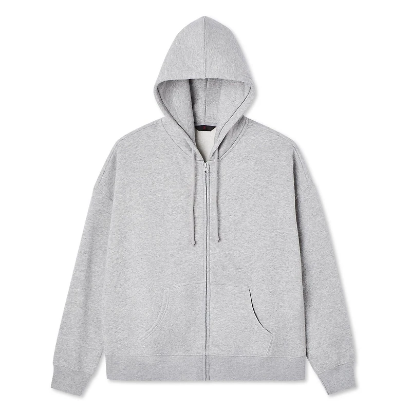 Haut à capuchon surdimensionné zippé sur la longueur No Boundaries pour femmes Tailles TP–TTG