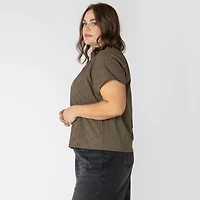 Devoted Taille Plus Femme blouse à manches courtes