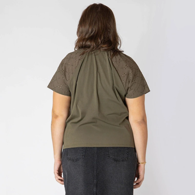 Devoted Taille Plus Femme blouse à manches courtes